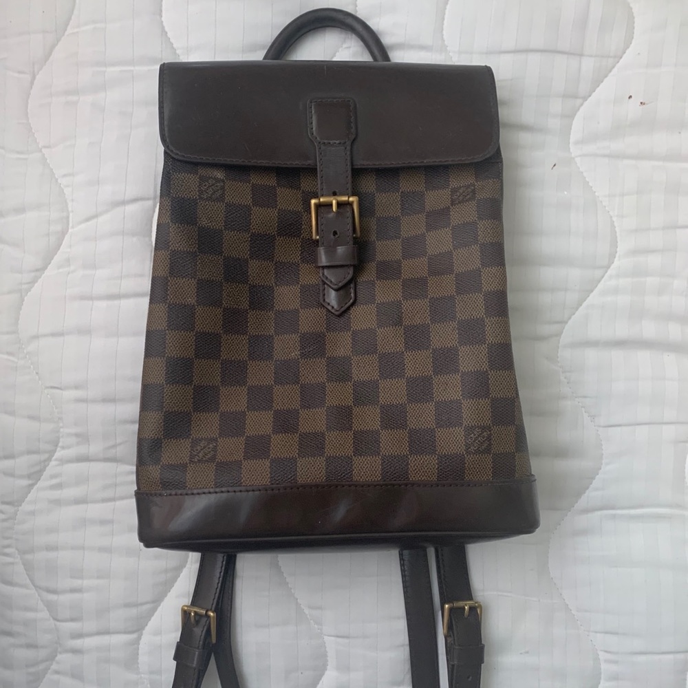 AUTHENTIC Louis Vuitton Damier Ebene Soho Backpack